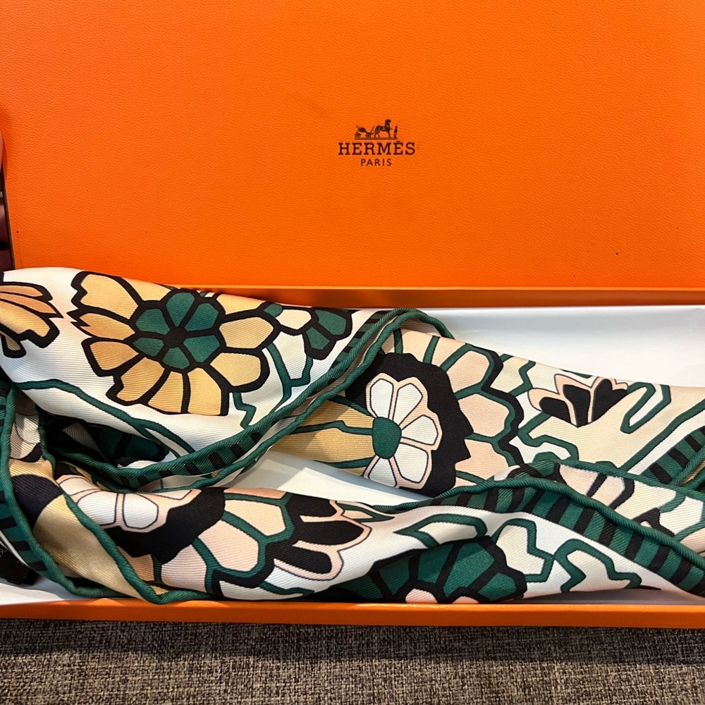 Hermès Floral Silk Scarf